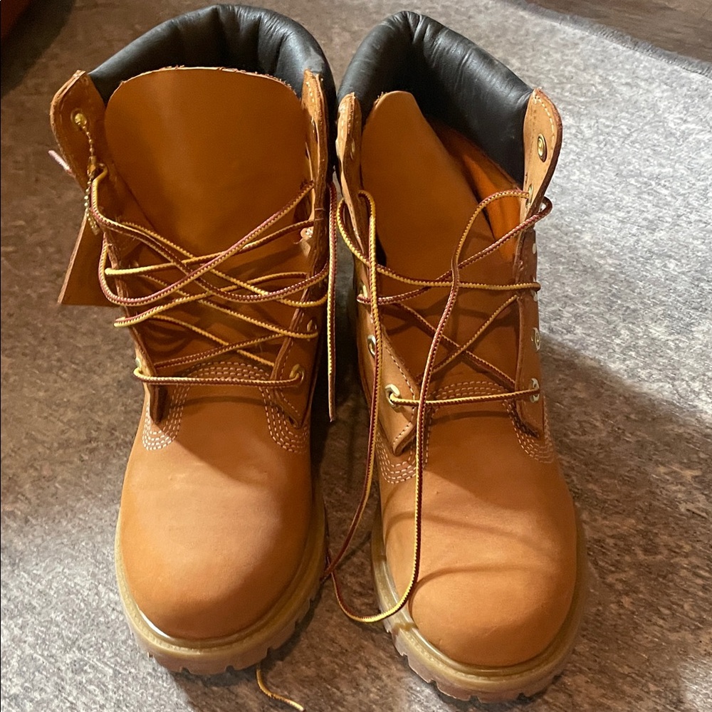 Timberland Tan and Black Combat Boots
